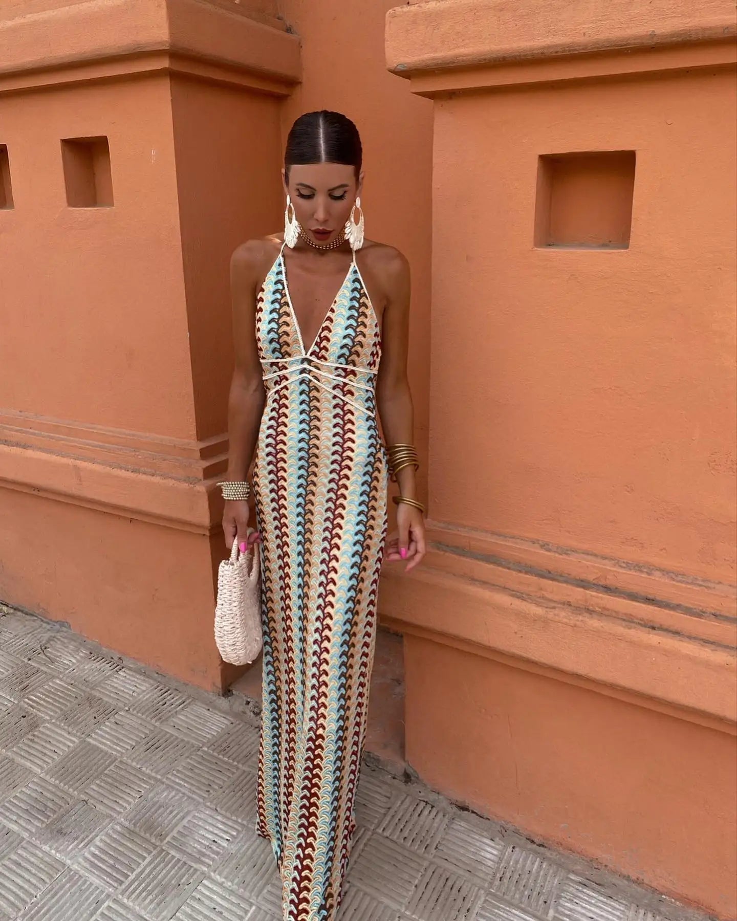 Crochet Halterneck Maxi Dress 2