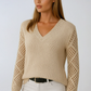 Crochet Sleeve Knit Sweater 0