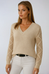 Crochet Sleeve Knit Sweater 0