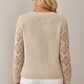 Crochet Sleeve Knit Sweater 1