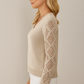 Crochet Sleeve Knit Sweater 2