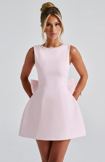 Cute Bow-Back Mini Dress 0