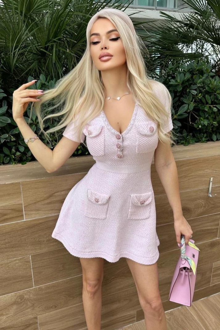 Cute Chic Baby Pink Mini Dress 6