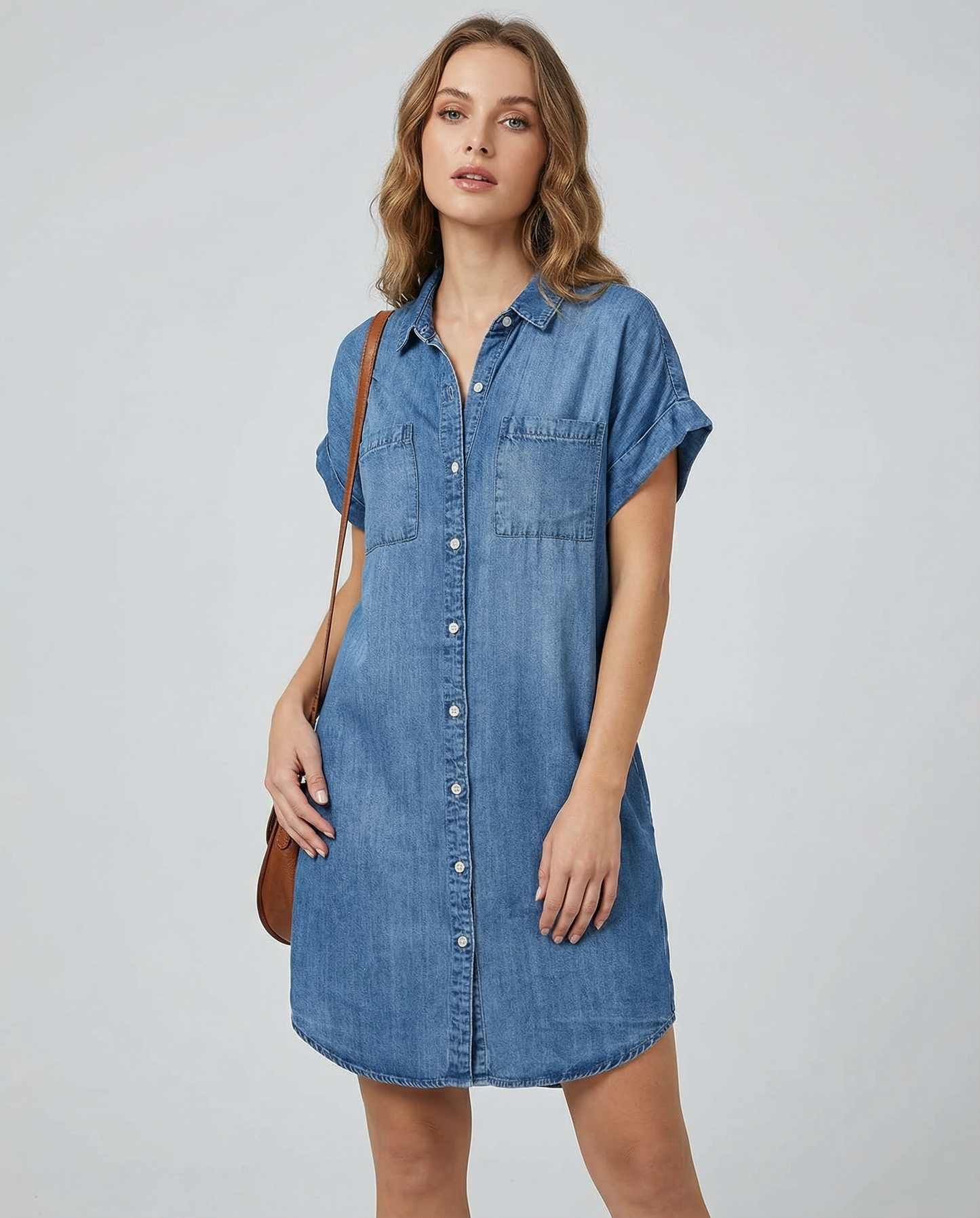 Denim Shirt Dress – Relaxed Fit with Practical Pockets 2