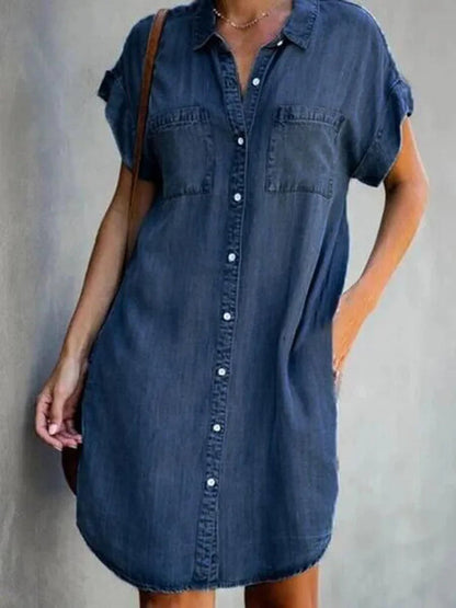 Denim Shirt Dress – Relaxed Fit with Practical Pockets 5