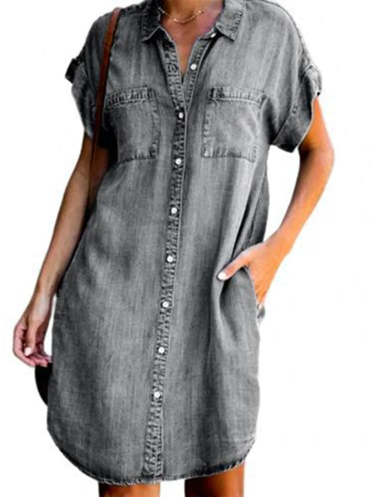 Denim Shirt Dress – Relaxed Fit with Practical Pockets 6