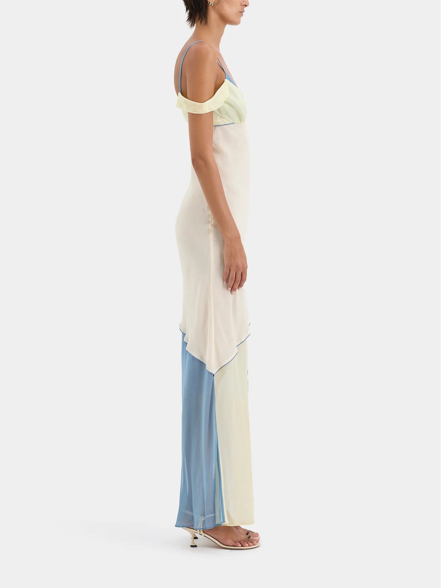Elegant Asymmetrical Pastel Maxi Dress 2