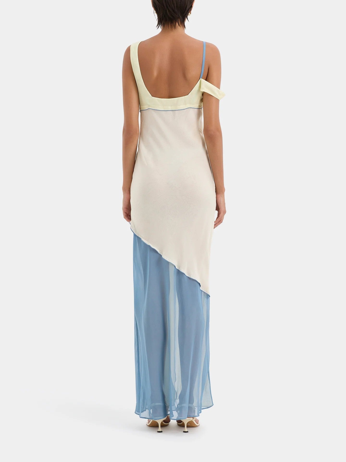 Elegant Asymmetrical Pastel Maxi Dress 3
