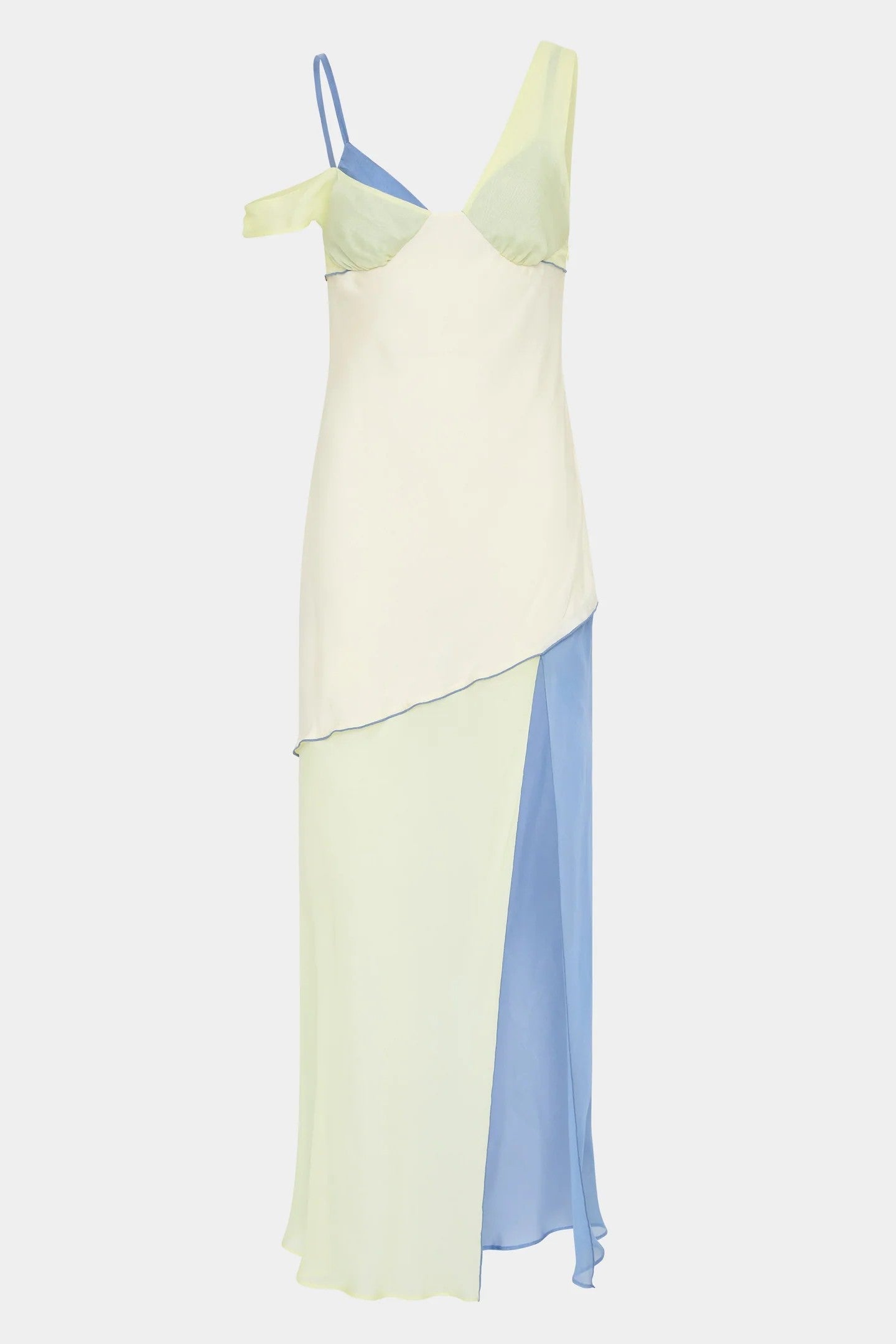 Elegant Asymmetrical Pastel Maxi Dress 5