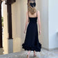 Elegant Black Ruffle Midi Dress 5