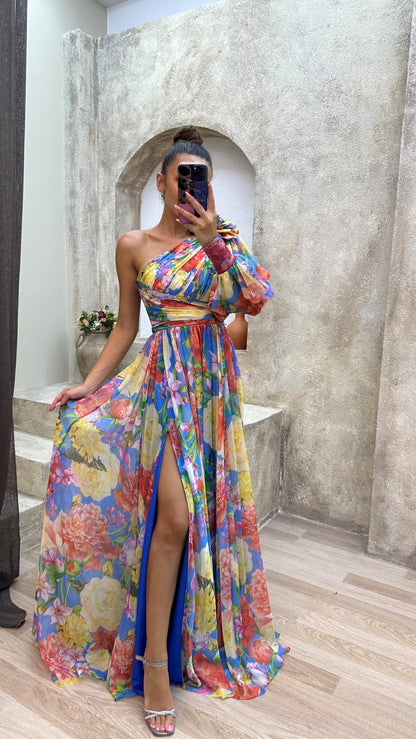 Elegant Flowy Shoulder Dress for Summer Events 2