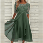 Elegant Flowy Women's Dress with Lace Bodice 1
