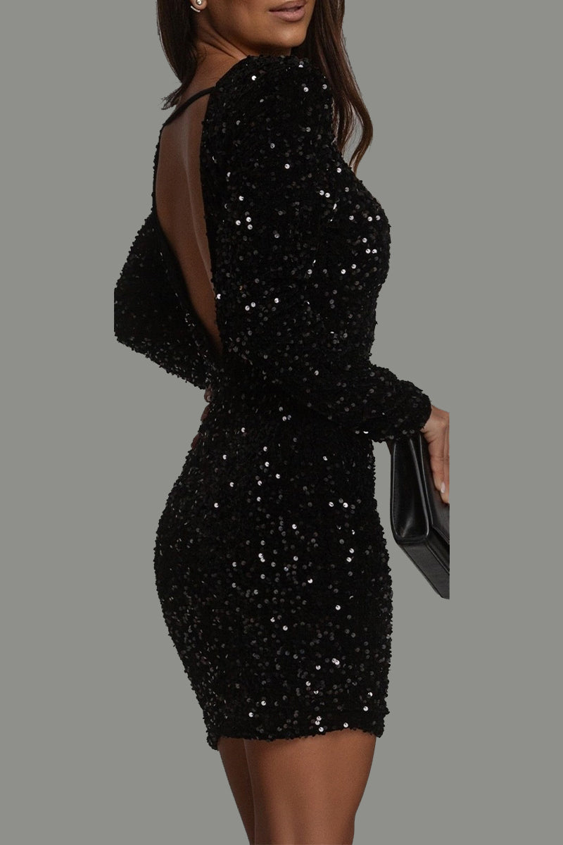 Elegant Glitter Mini Party Dress 1