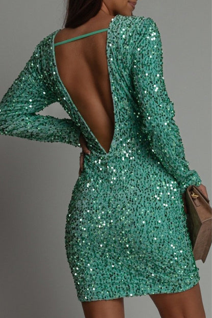 Elegant Glitter Mini Party Dress 2