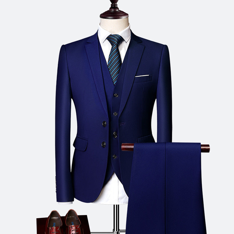 Elegant Slim Fit 3-Piece Wedding Suit Set for Men 1