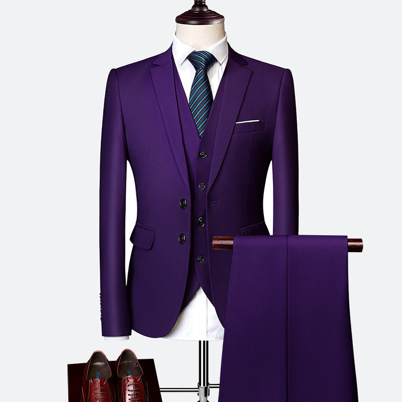 Elegant Slim Fit 3-Piece Wedding Suit Set for Men 10