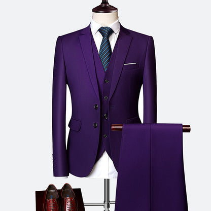 Elegant Slim Fit 3-Piece Wedding Suit Set for Men 10