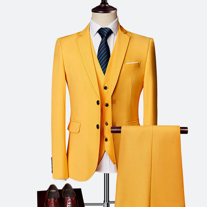 Elegant Slim Fit 3-Piece Wedding Suit Set for Men 7