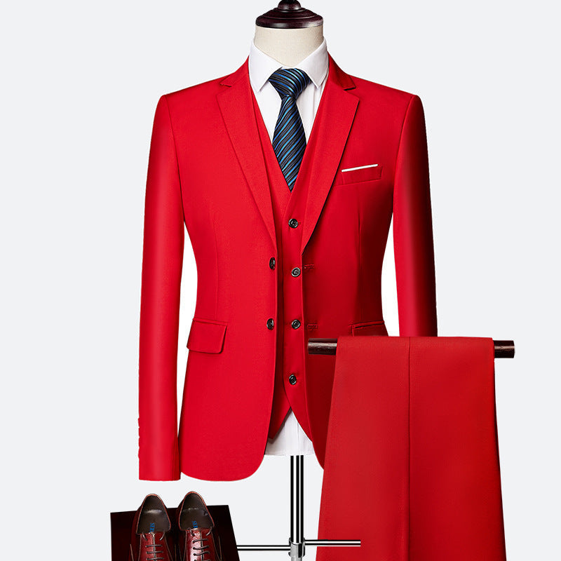 Elegant Slim Fit 3-Piece Wedding Suit Set for Men 8
