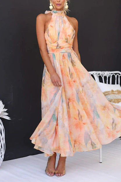 Elegant Watercolour Maxi Dress for Summer 2