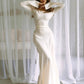 Elegant Wedding Guest Long Sleeve Maxi Dress 1