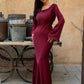 Elegant Wedding Guest Long Sleeve Maxi Dress 9