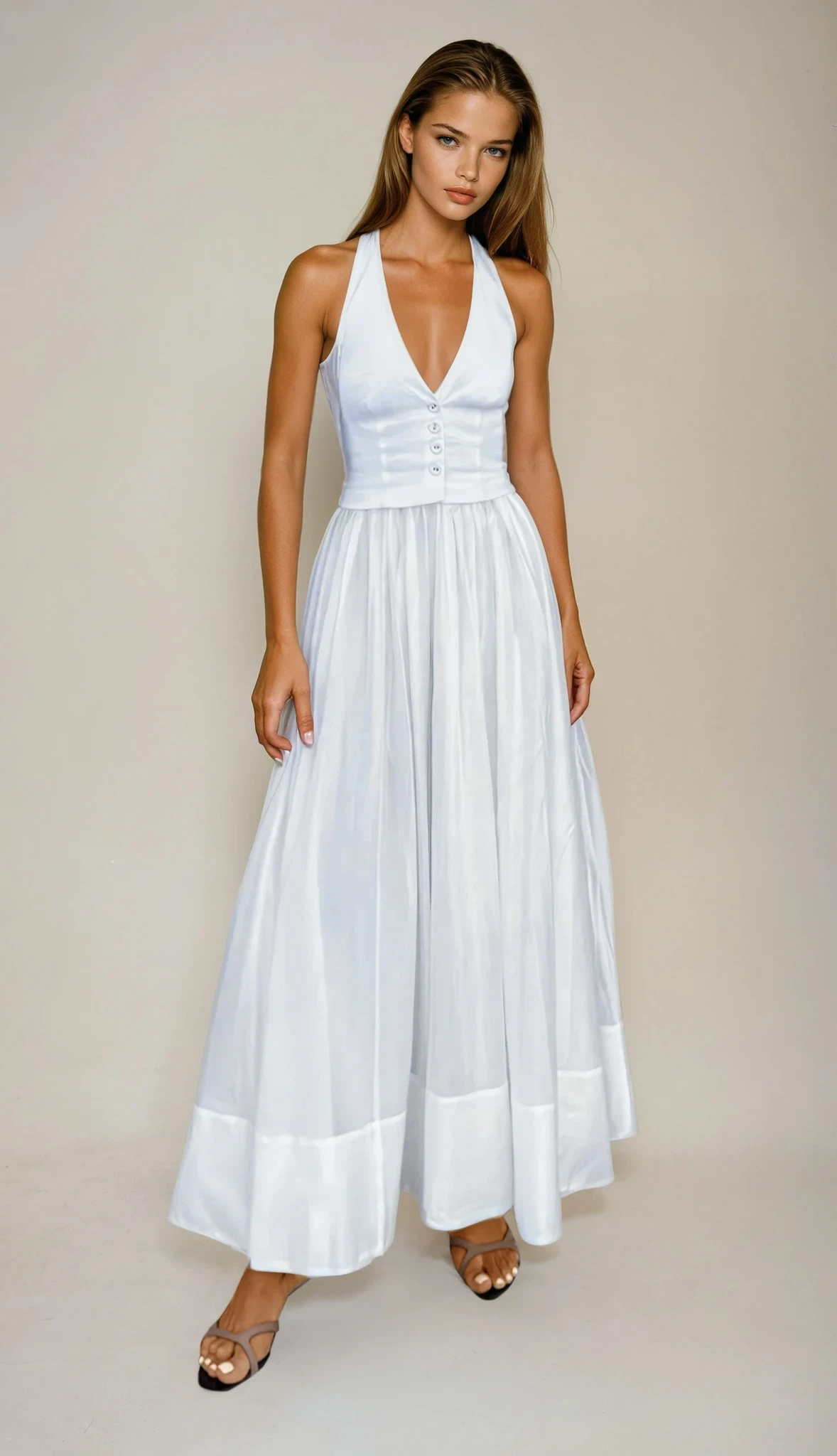 Elegant White Evening Dress 1