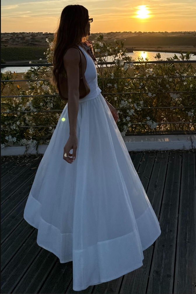 Elegant White Evening Dress 3