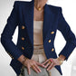 Elegant Women's Double-Breasted Blazer with Gold Buttons 4