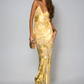Elegant Yellow and Gold Maxi Dress 1
