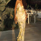 Elegant Yellow and Gold Maxi Dress 2