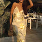 Elegant Yellow and Gold Maxi Dress 4