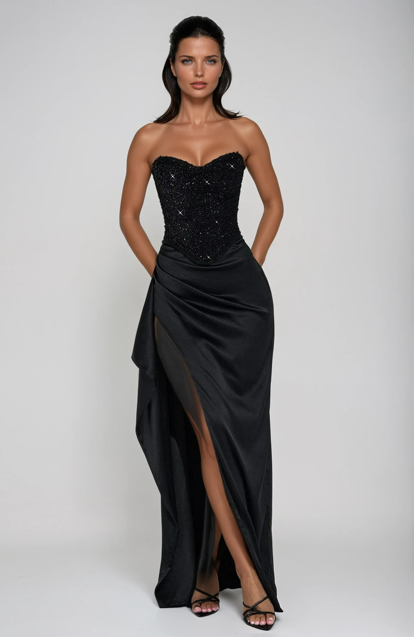 Emrielle Beaded Corset Maxi Dress 1