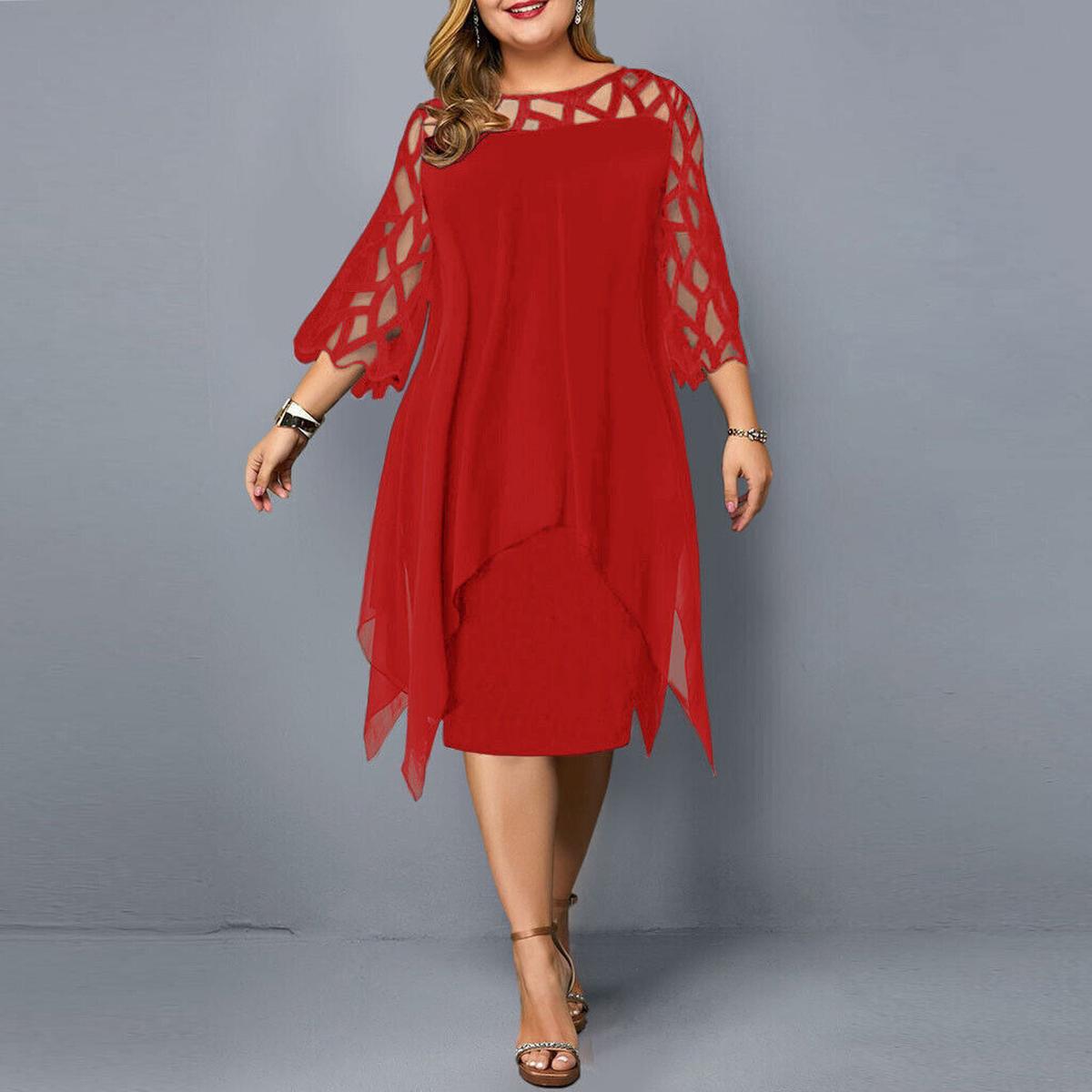 Evening Cocktail Plus Size Midi Dress 4