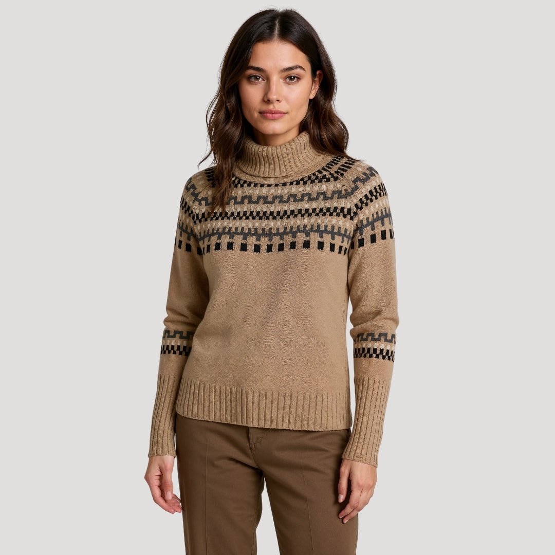Fair isle chunky knit oversized winter jumper for Women 0