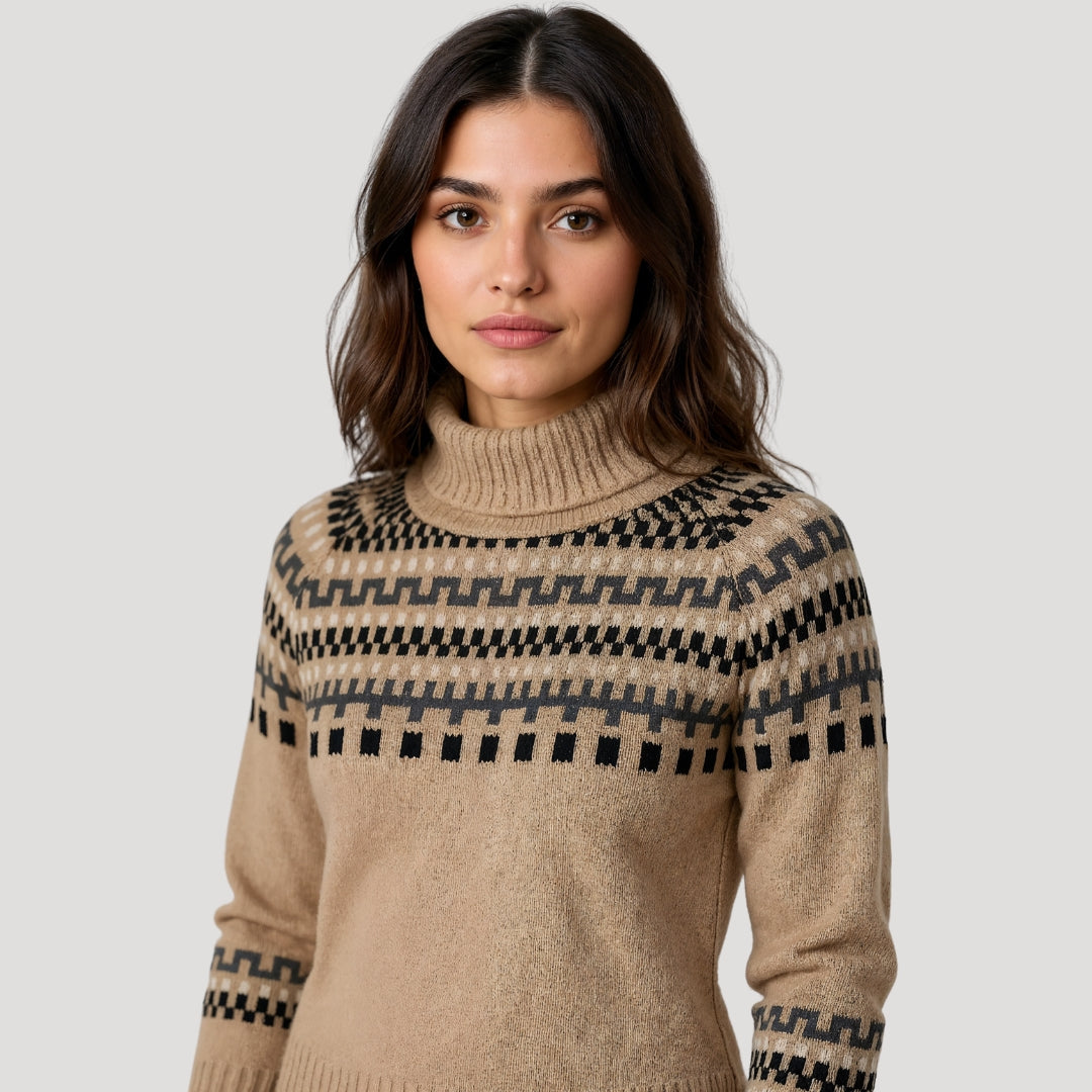 Fair isle chunky knit oversized winter jumper for Women 1