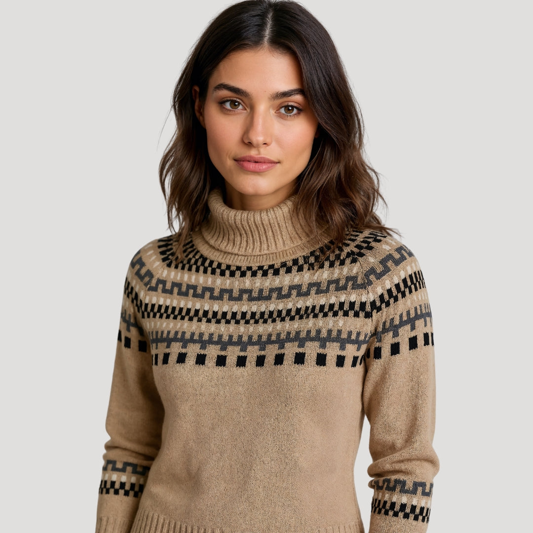 Fair isle chunky knit oversized winter jumper for Women 2