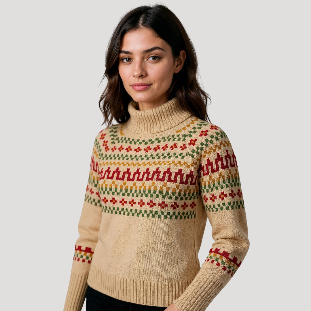 Fair isle chunky knit oversized winter jumper for Women 3