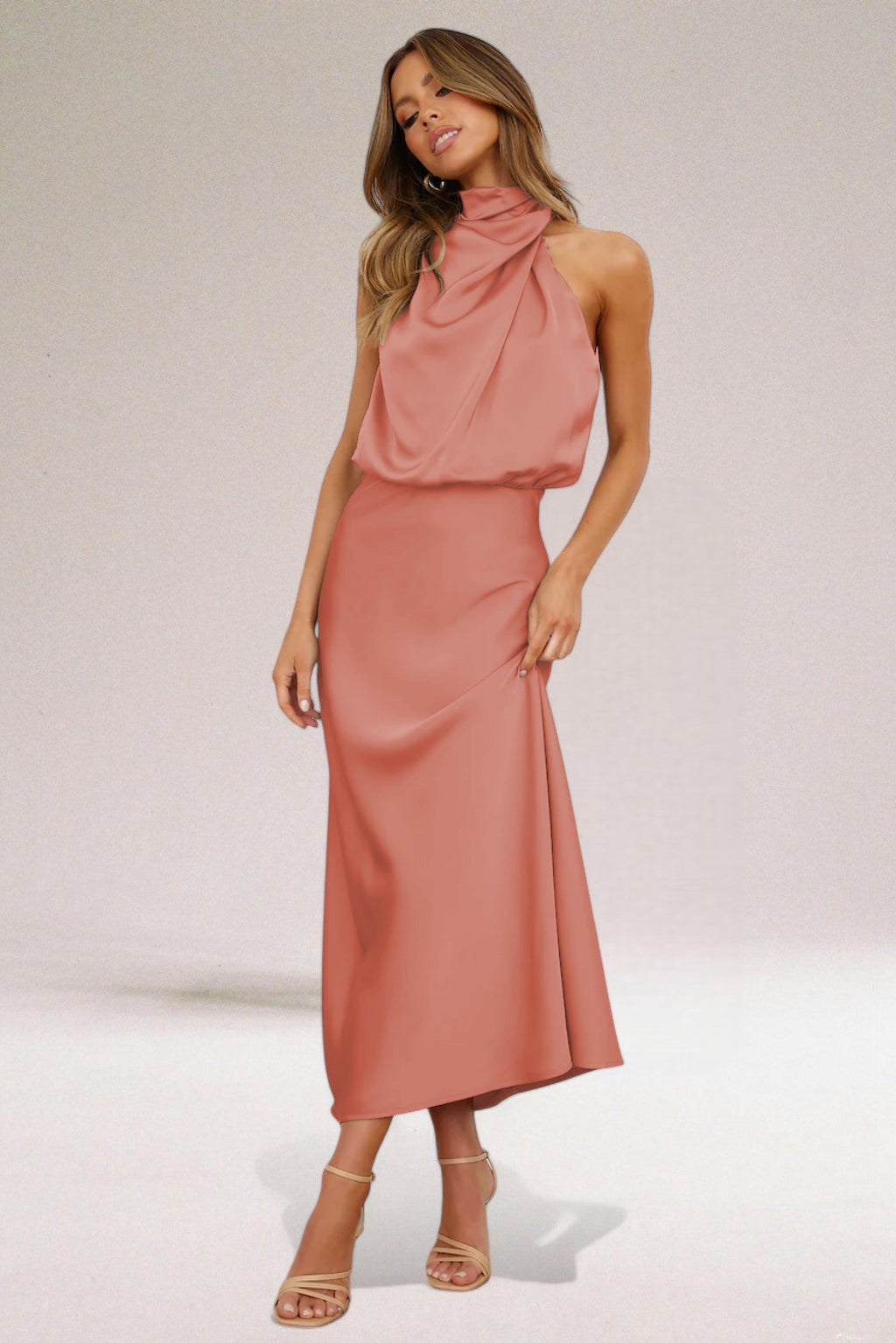 Flavia | Glamorous Dress with Halter Neckline 2