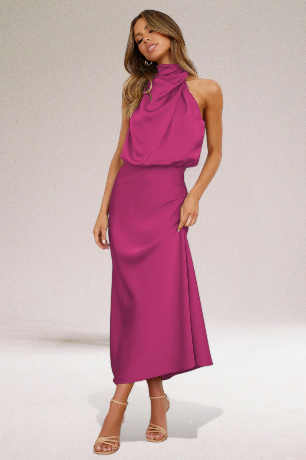 Flavia | Glamorous Dress with Halter Neckline 4