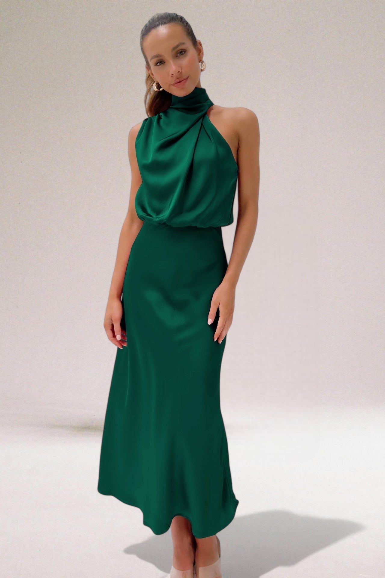 Flavia | Glamorous Dress with Halter Neckline 5