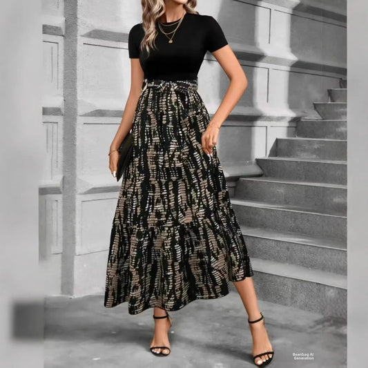 Floral A-Line Dress – Chic Summer Day or Evening Wear 0