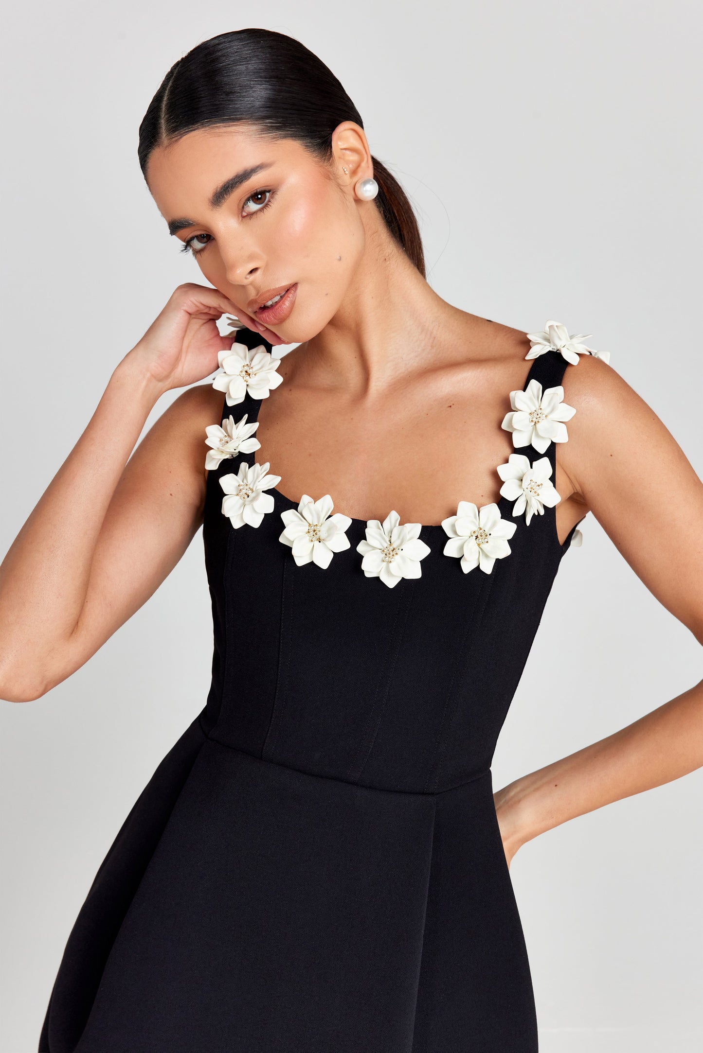 Floral Appliqué Mini Dress 4