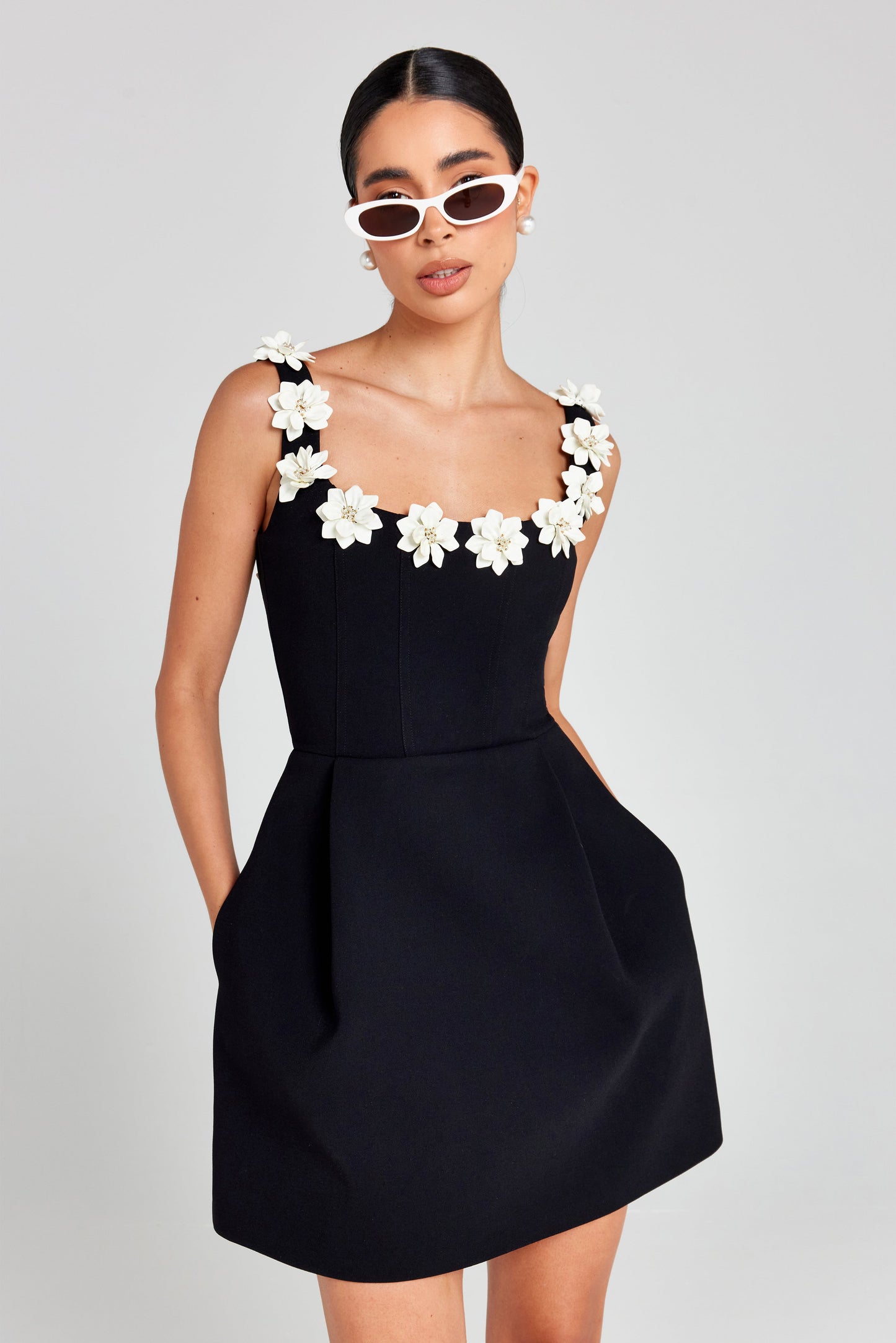 Floral Appliqué Mini Dress 5
