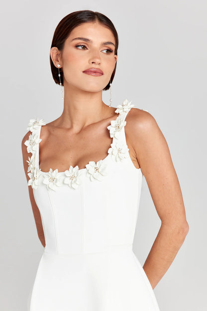 Floral Appliqué Mini Dress 6