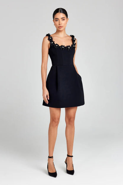 Floral Appliqué Mini Dress 9
