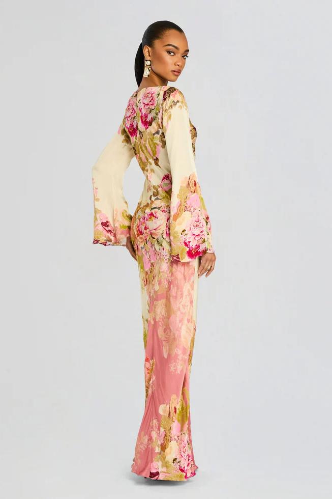 Floral Bell Sleeve Maxi Dress 2