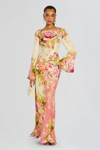 Floral Bell Sleeve Maxi Dress 4