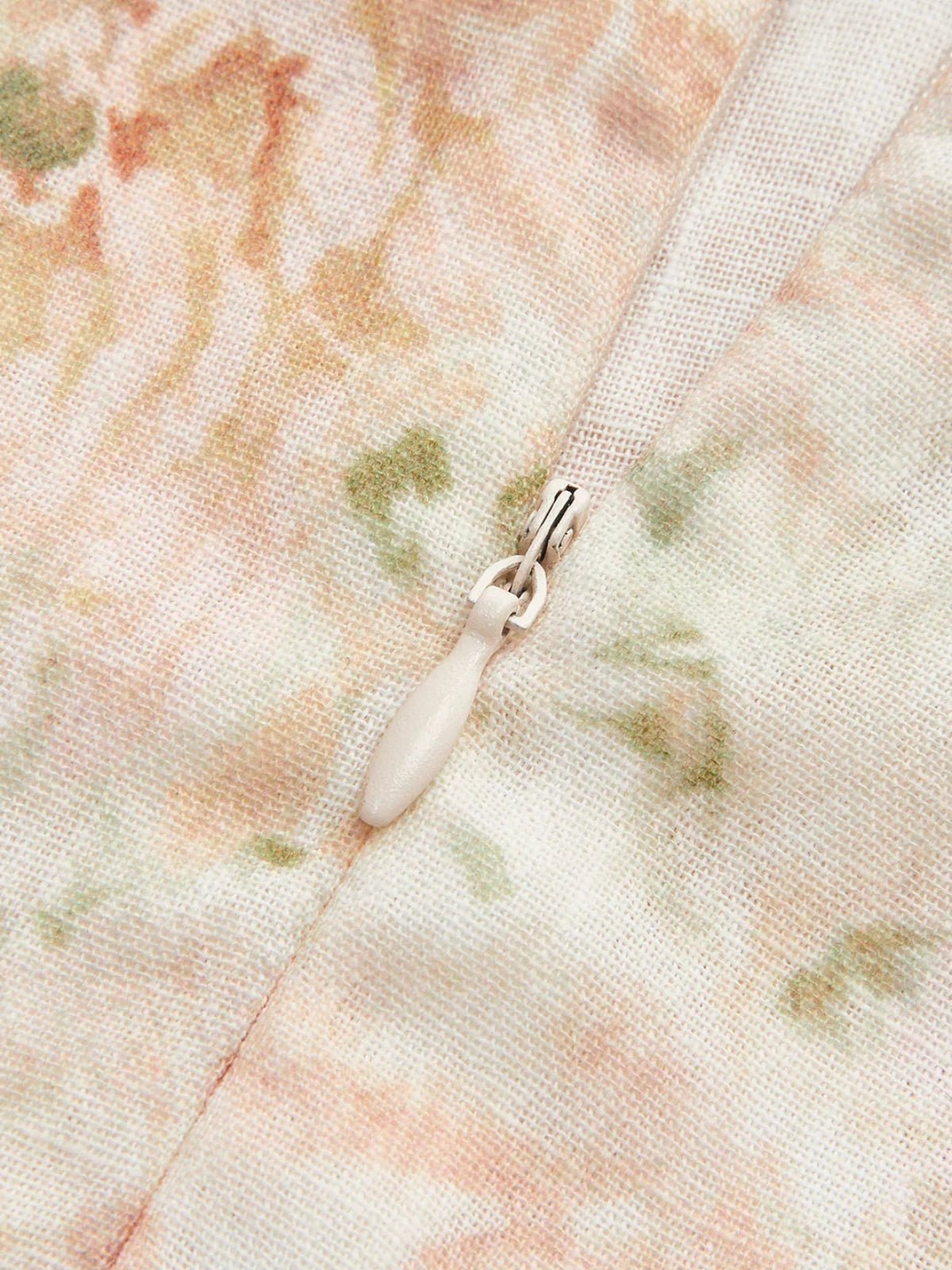 Floral Mini Dress with Puff Sleeves and Removable Belt 4