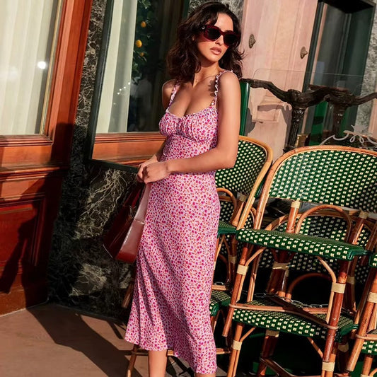 Floral Printed Ruffle Strap Midi Dress 2